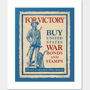 WWII Vintage Style Buy US War Bonds for Victory Posters and Art